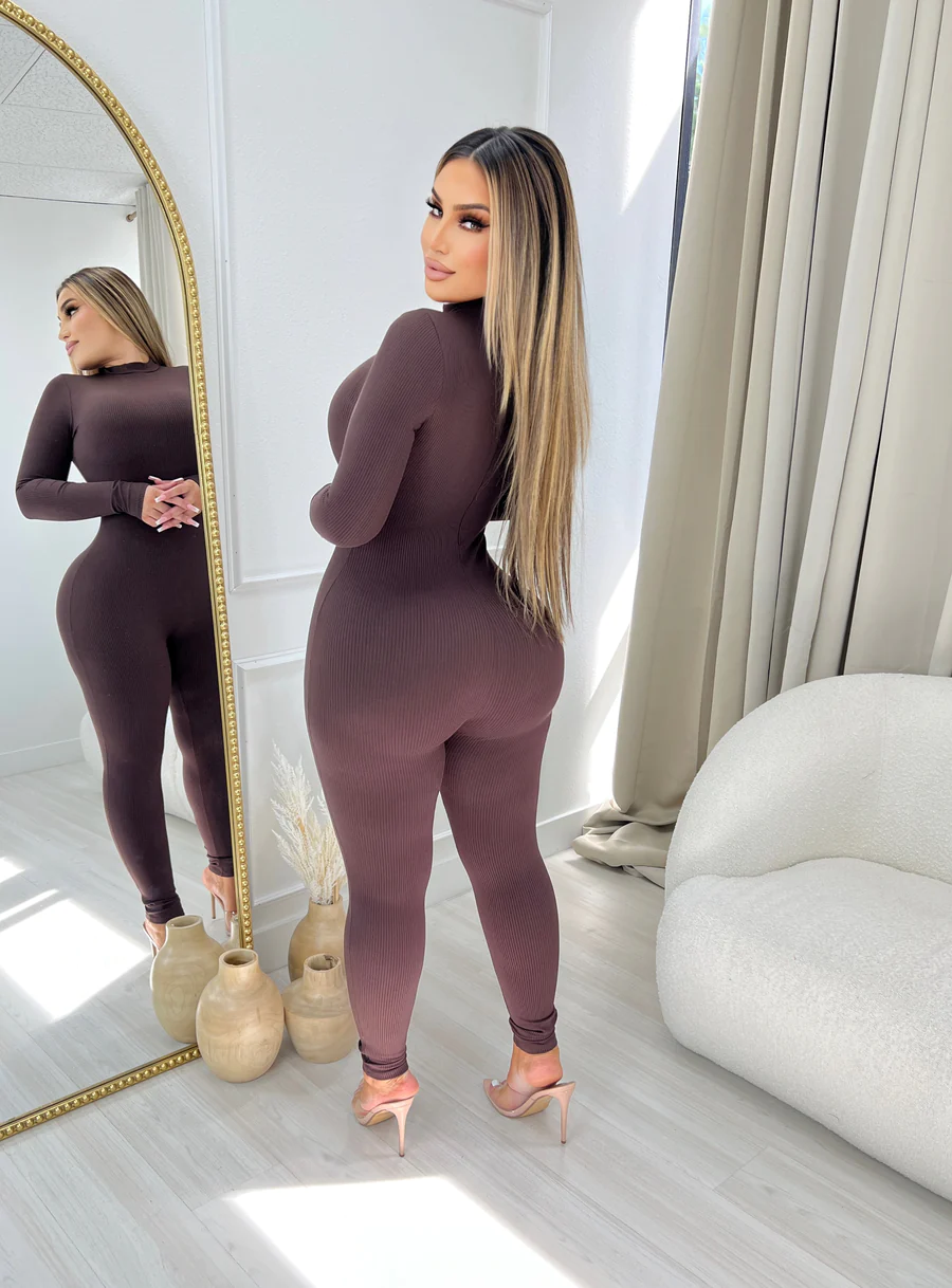 Fashion Ribbed Tight-fitting One-piece Jumpsuit