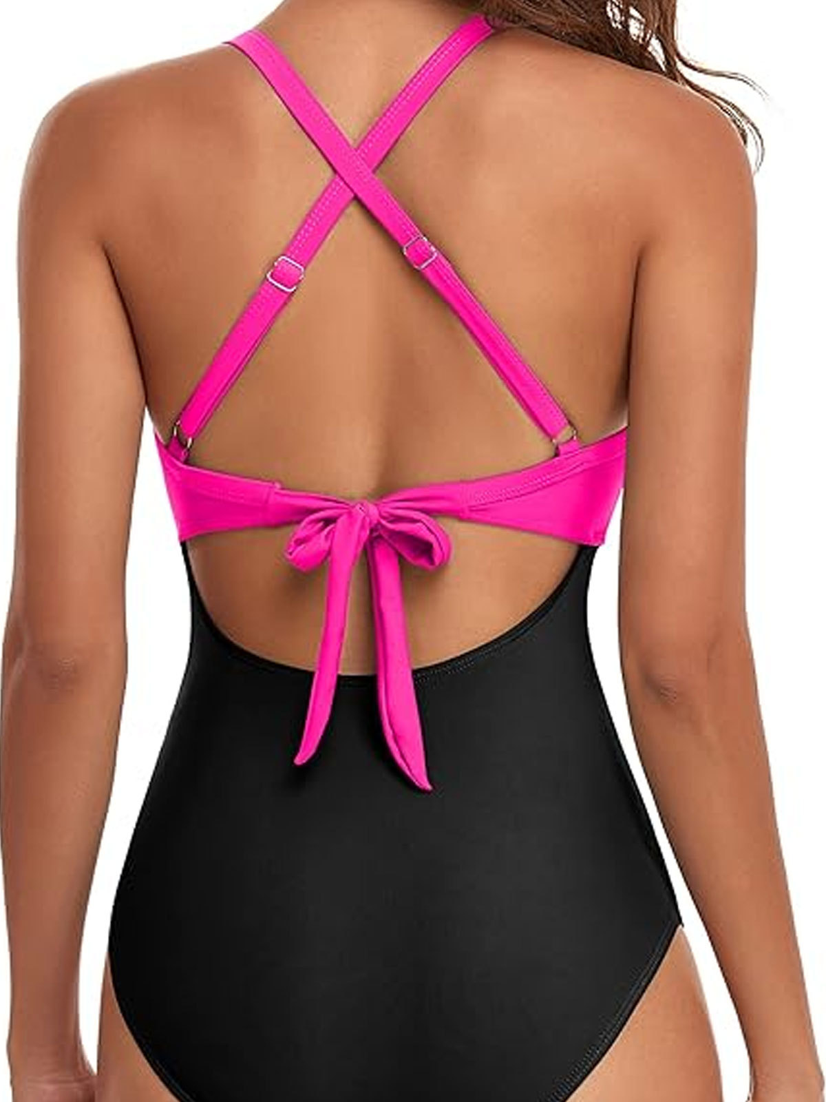 One Piece Swimsuits Tummy Control Cutout High Waisted Bathing Suit Wrap Tie Back