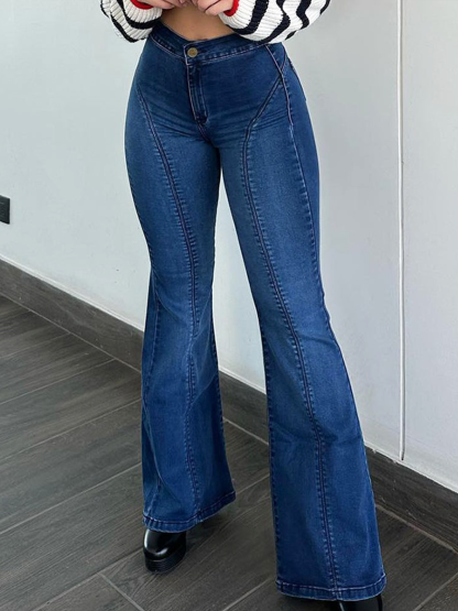 Women Fashion Skinny Butt Lifting Flared Jeans