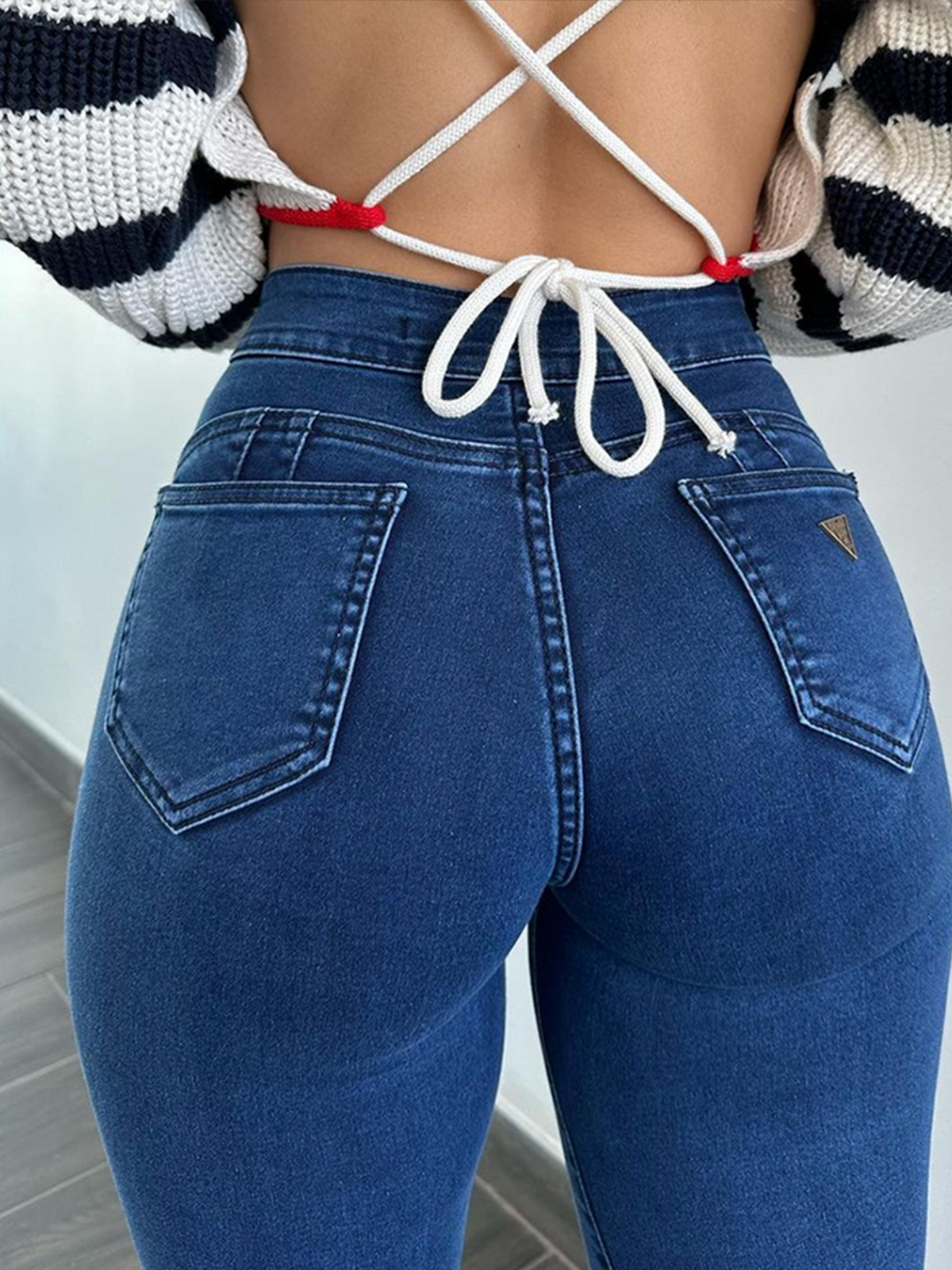 Women Fashion Skinny Butt Lifting Flared Jeans