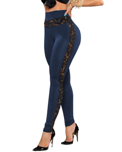 Solid Color Lace Pants Hip Lift Sweat Pants