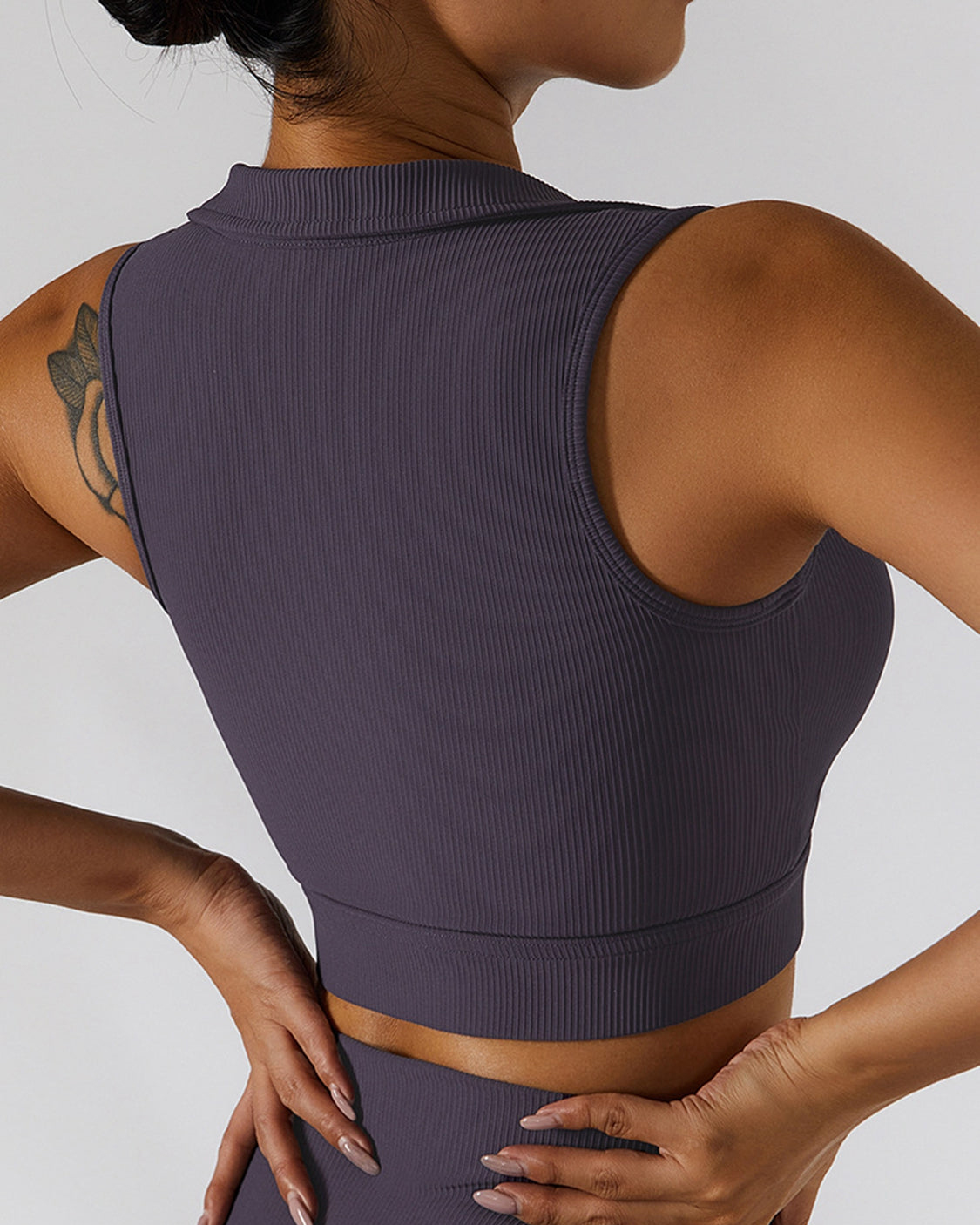 Zipper Shockproof Running Fitness Vest Crossover Yoga Bra