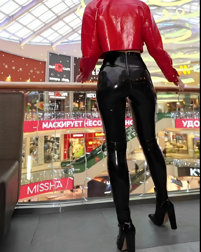 Zipper Skinny Leather Leggings