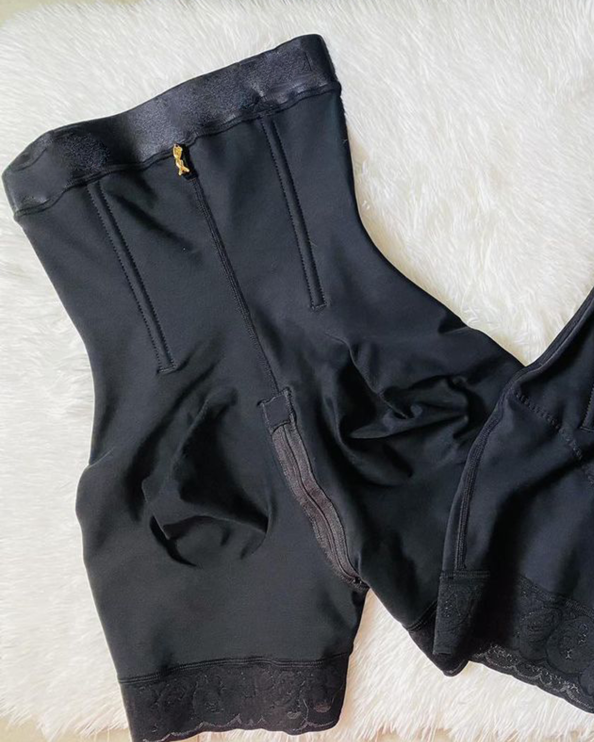 Buckle Front Open Bust Crotch Zipper Tummy Control Shapewear Bodysuit