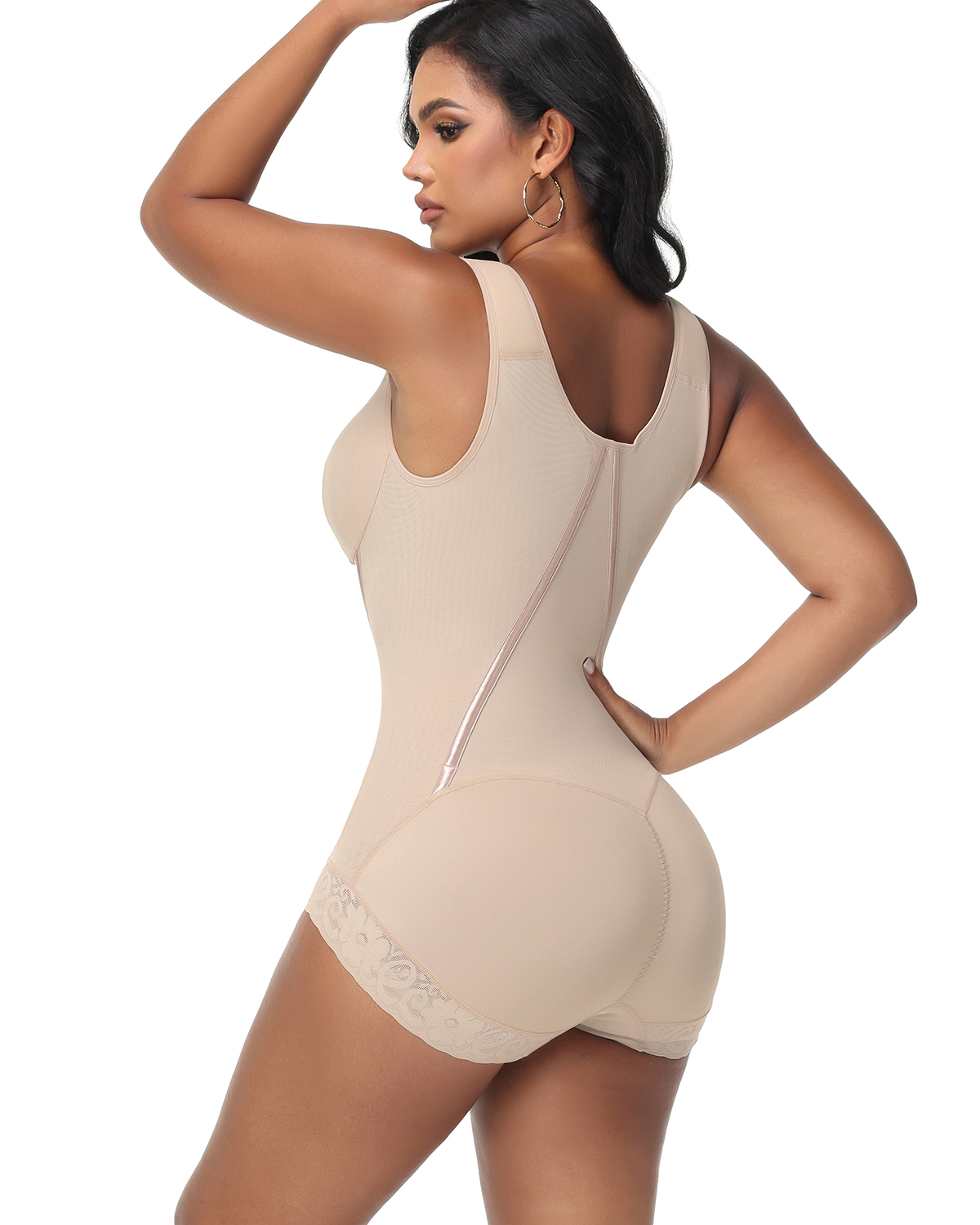 High Compression Full Body Tummy Control Zipper Modern Slim Bodysuit