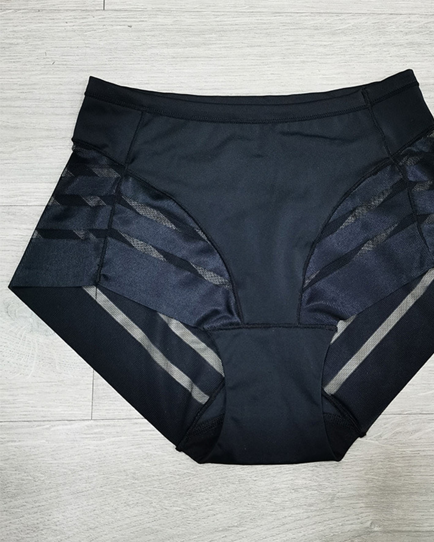 Chiccurve Hip Lift Sheer Mesh Striped Panties