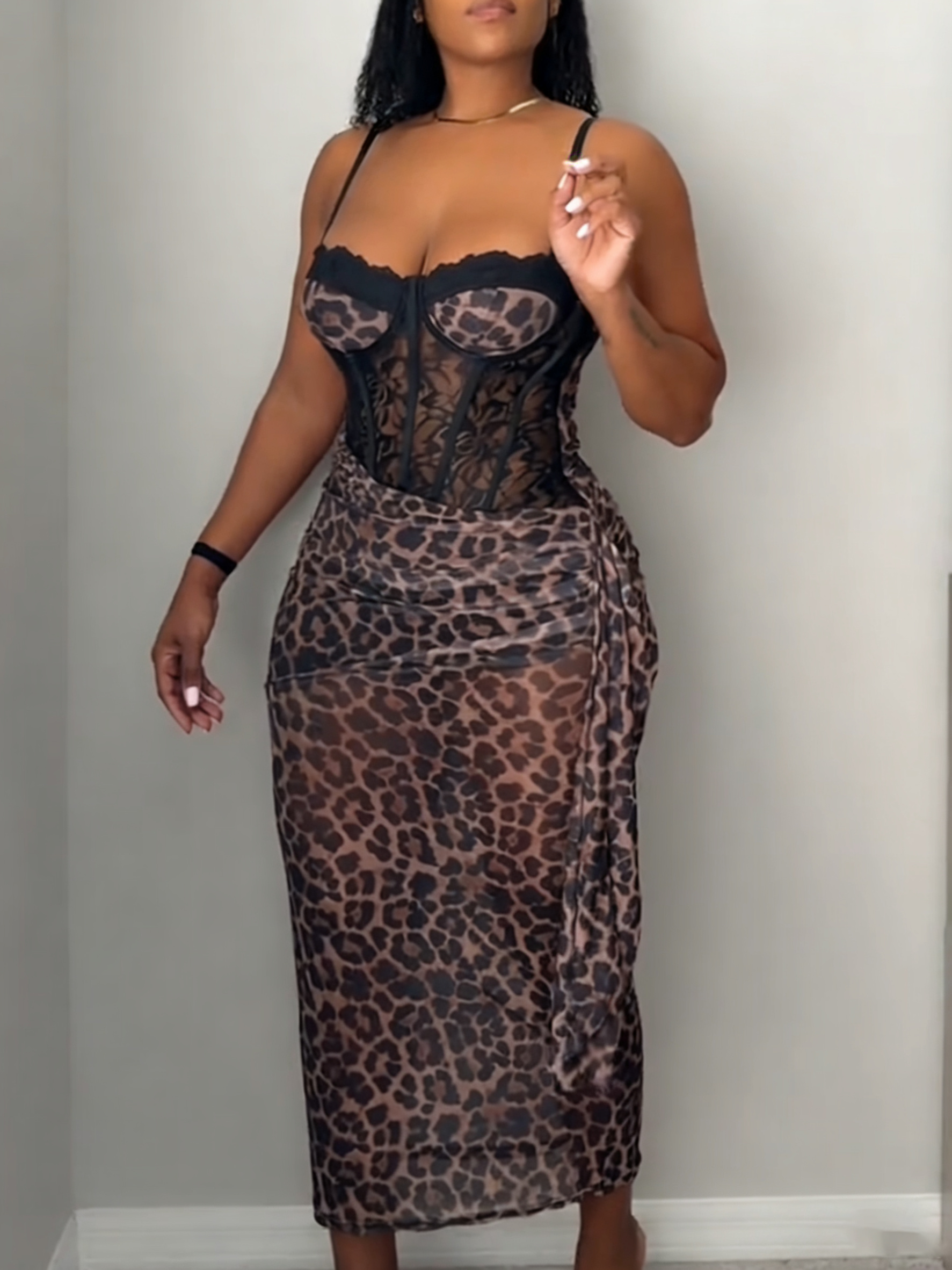 Tummy Control Leopard Print Dress
