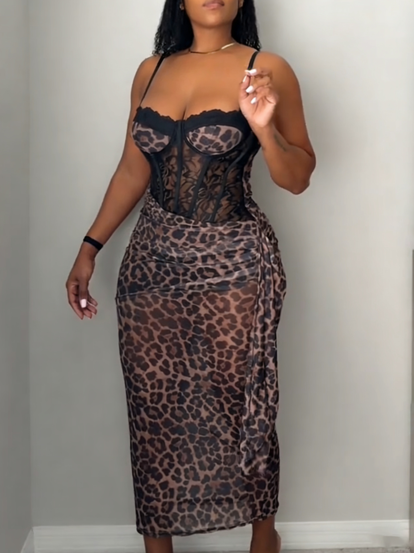 Tummy Control Leopard Print Dress