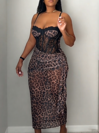 Tummy Control Leopard Print Dress