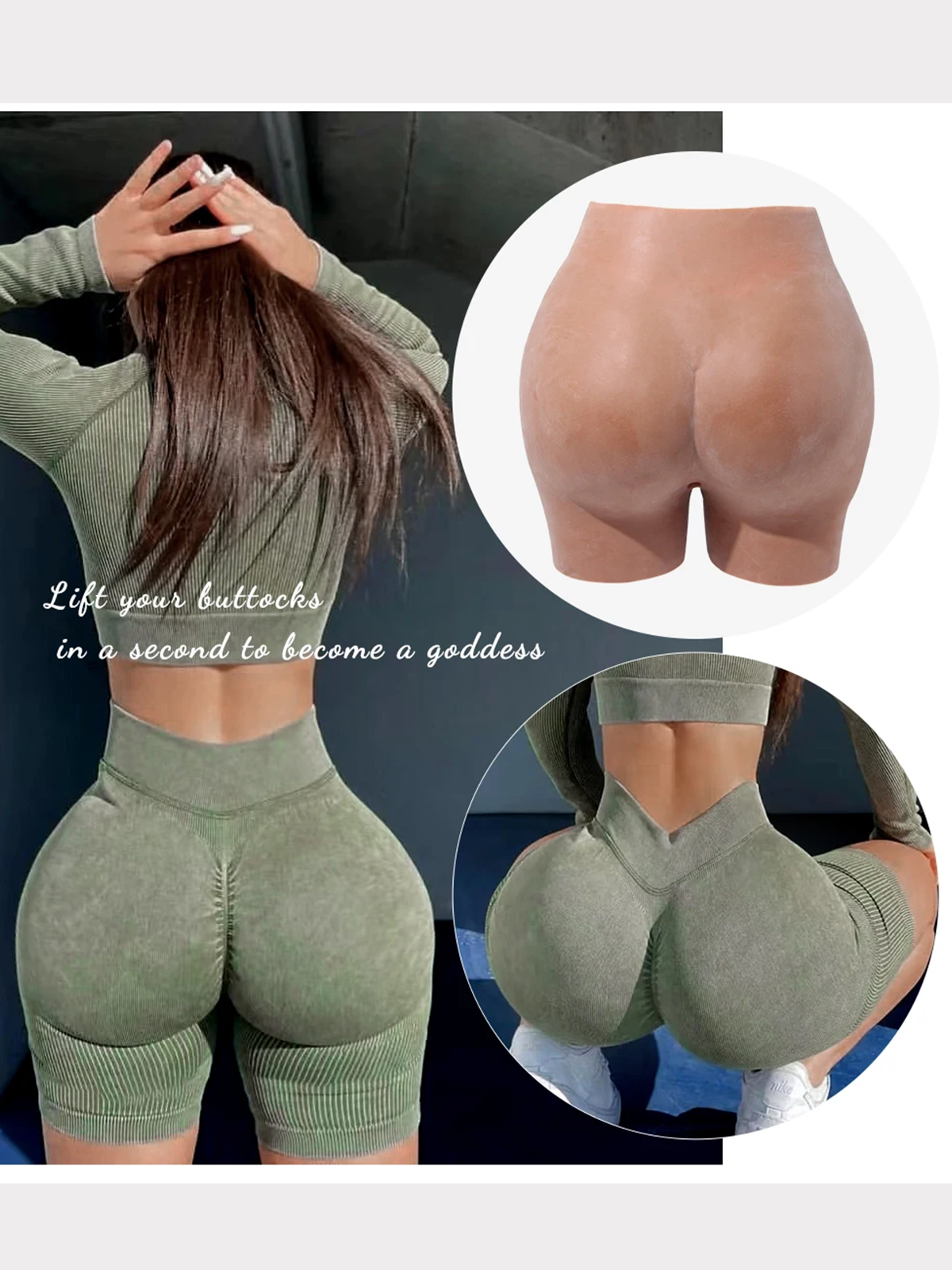 BBL Butt Lifter Short Food-grade Silicone Butt Pads with a Three-year Life Span