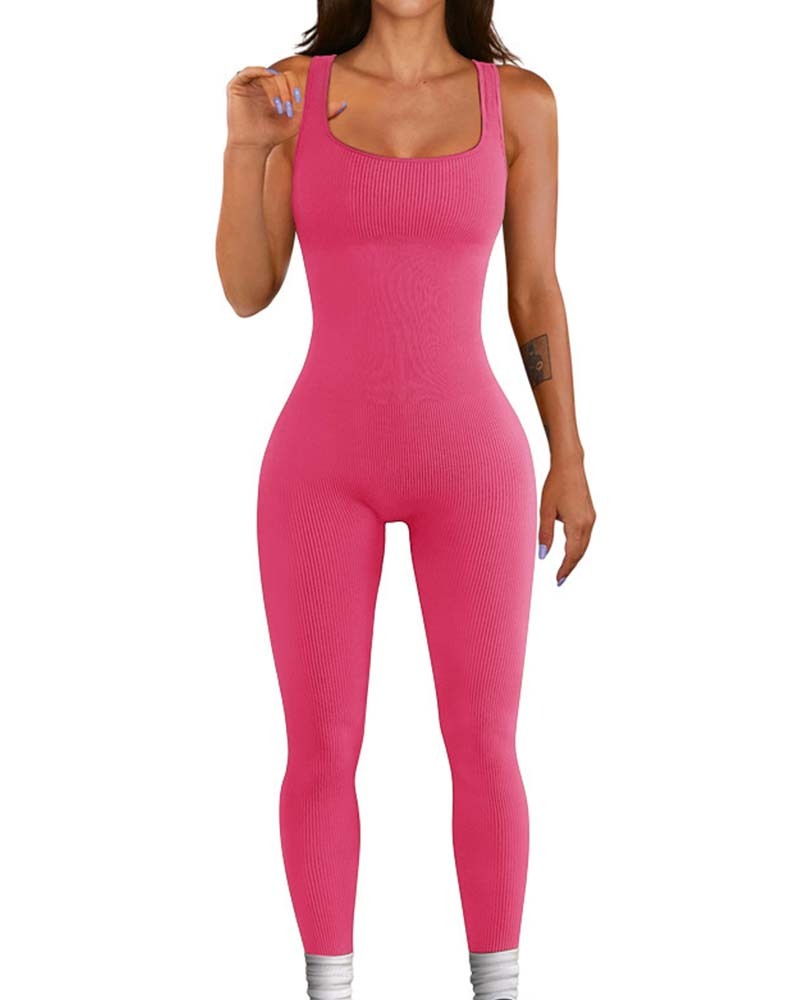 Sleeveless body sculpting jumpsuit