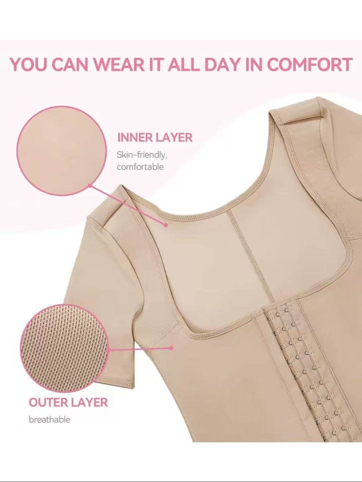 Women's Corset Shaper Vest Breathable Corset Short Sleeve Comfortable Underwear