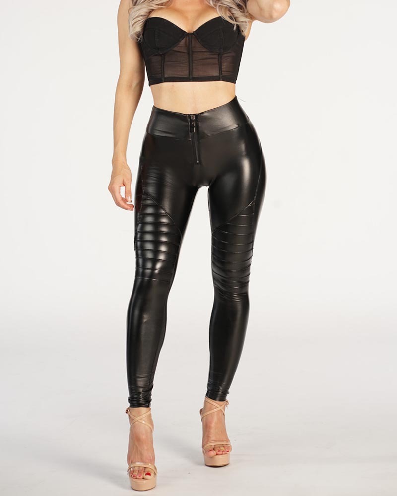 Zipper Eco-Leather Pants