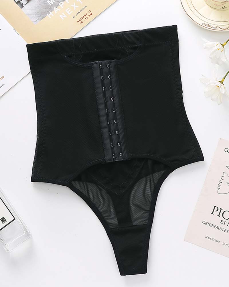 9 Breasted High Waisted Hip Lift Thigh Tuck Thong