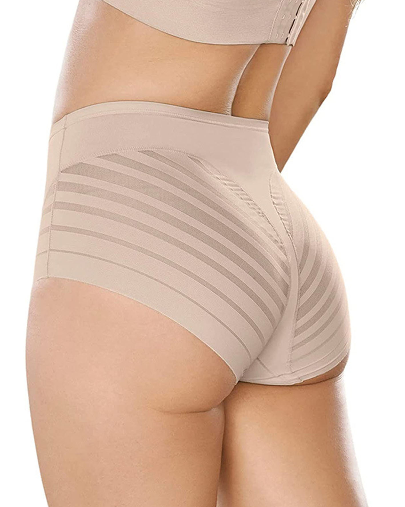 Chiccurve Hip Lift Sheer Mesh Striped Panties