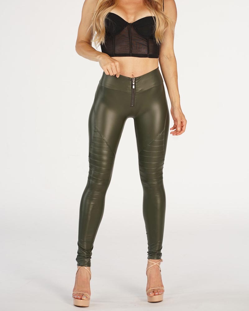 Zipper Eco-Leather Pants