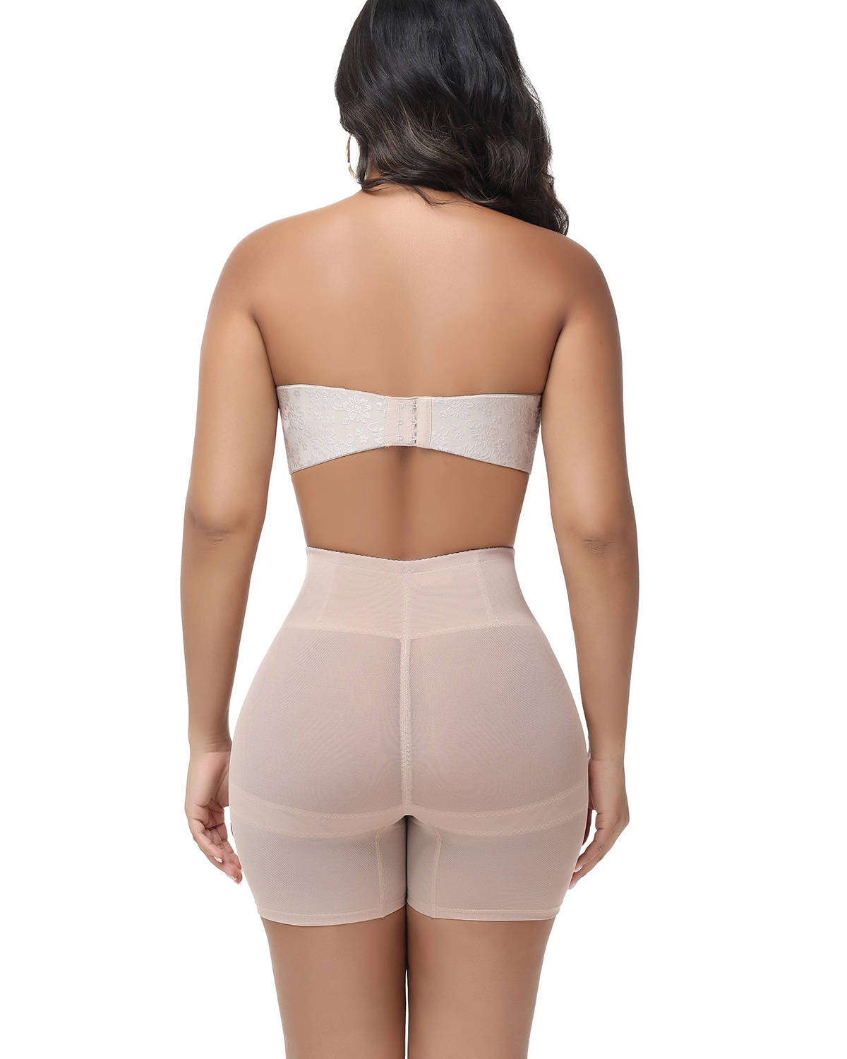 High Waisted Button Down Tummy Compression And Butt Lifting Shorts