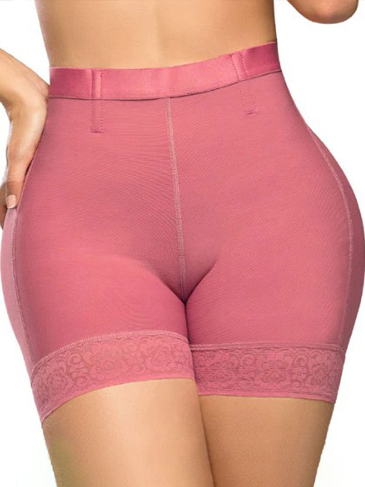 High Waist Lace Trim Butt Sculpting Short