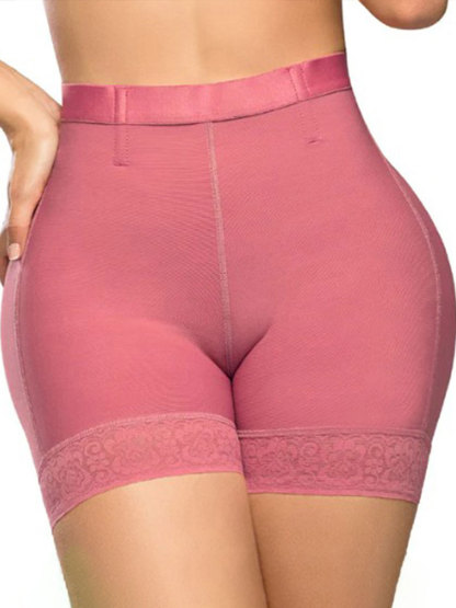 High Waist Lace Trim Butt Sculpting Short
