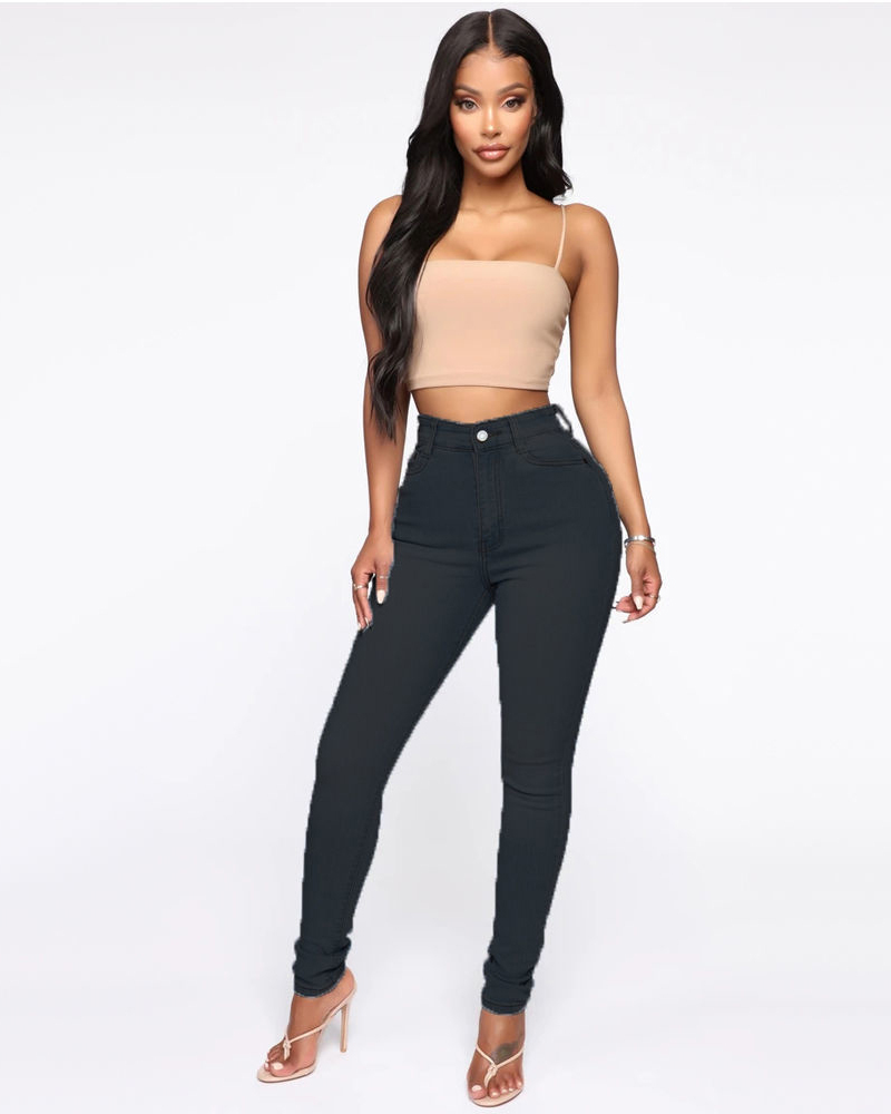 ChicCurve Hip Lifting Peach Hip High Waist Jeans