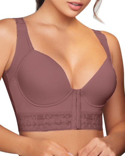 ChicCurve Push Up Front Closure Hook Full Figure Bras Posture