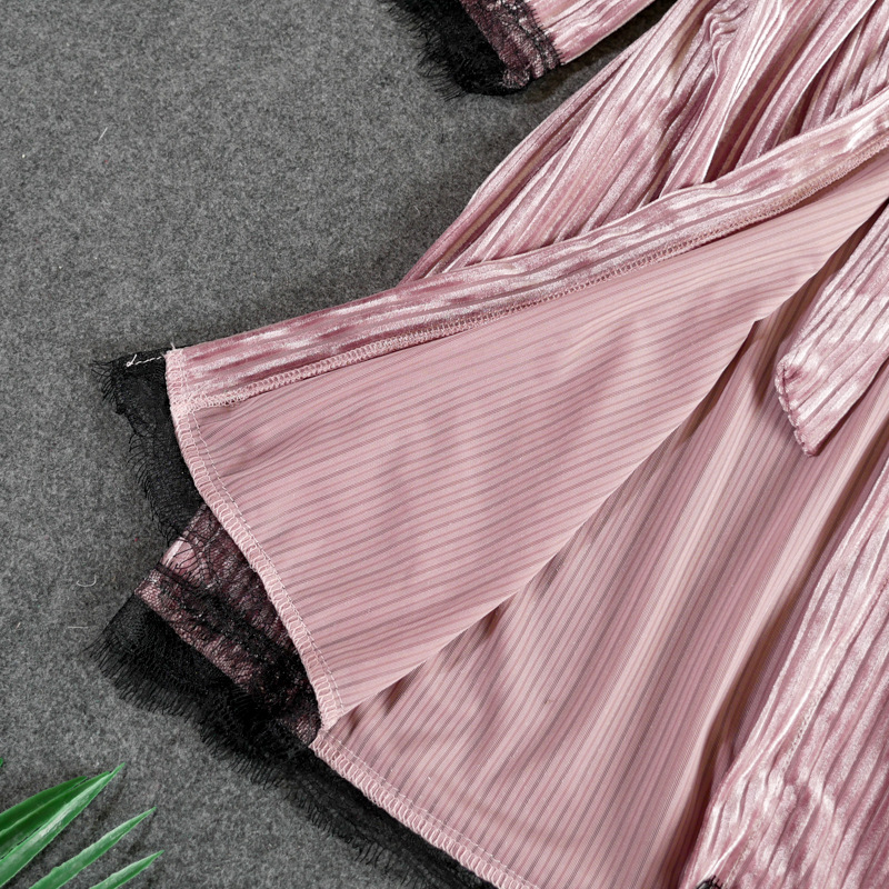 Velvet Sexy Lace Two Piece Pajamas