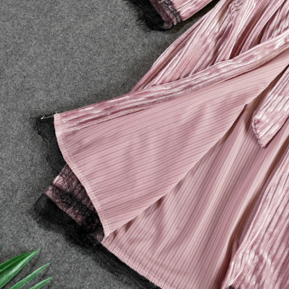 Velvet Sexy Lace Two Piece Pajamas