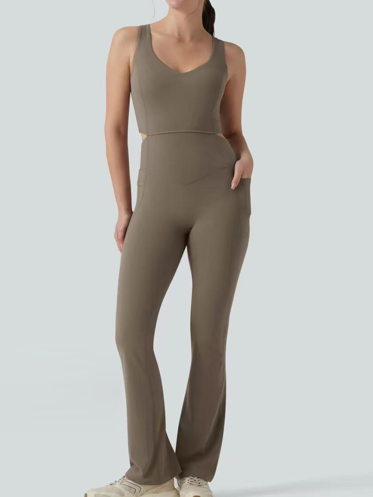 Criss Cross Back Top  Tummy Control Butt Lifting Flared Pants  Yoga Set