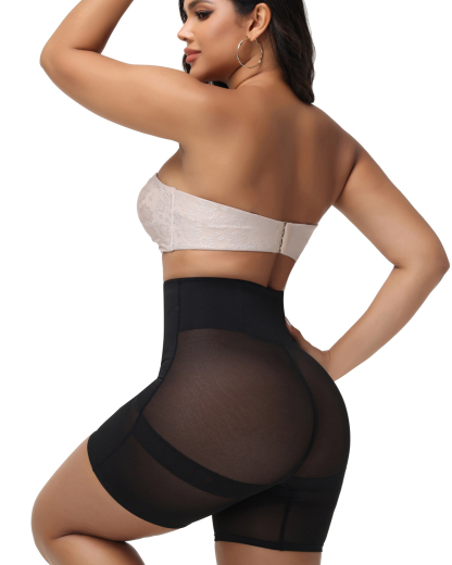 High Waisted Button Down Tummy Compression And Butt Lifting Shorts