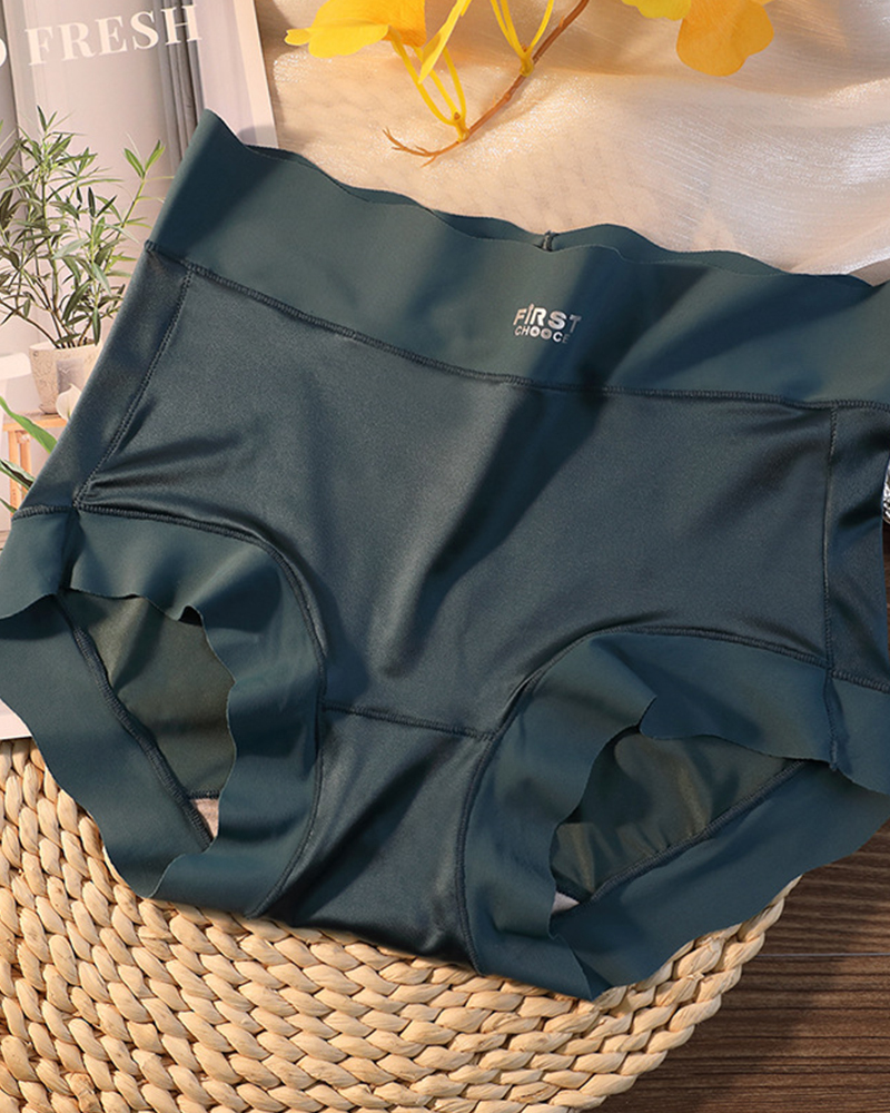 High waist tummy control silk antibacterial crotch underwear