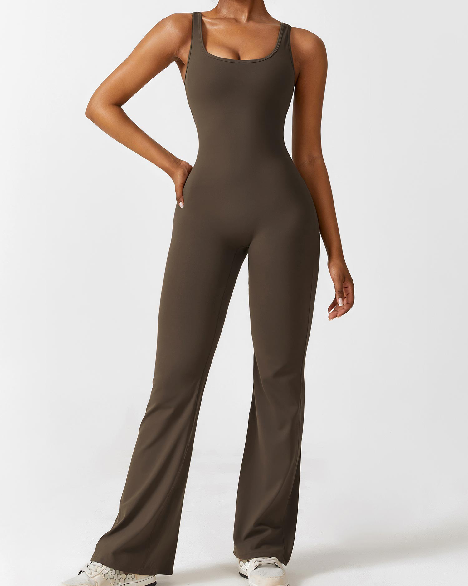 V-Back Flared Jumpsuit