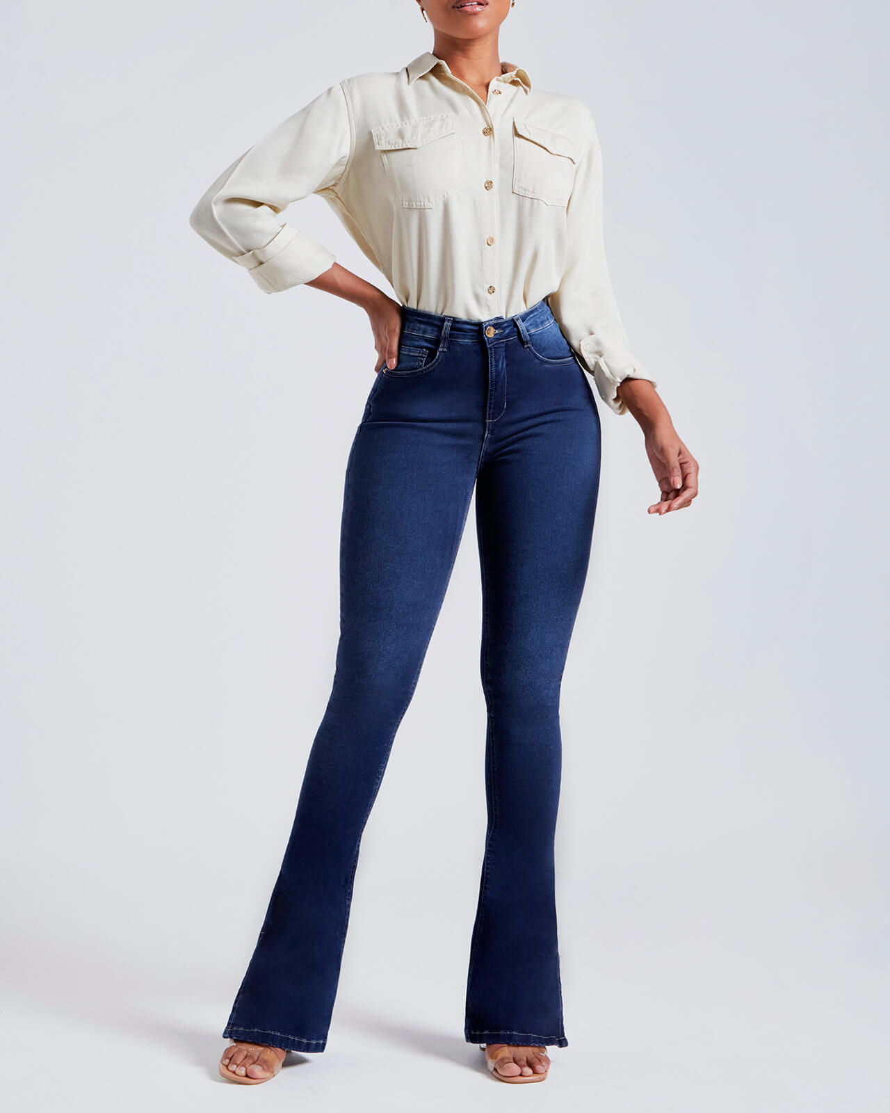 ChicCurve Flared Pants Shaping Denim Jeans