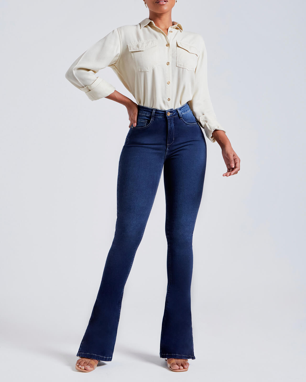 ChicCurve Flared Pants Shaping Denim Jeans