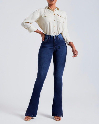 ChicCurve Flared Pants Shaping Denim Jeans