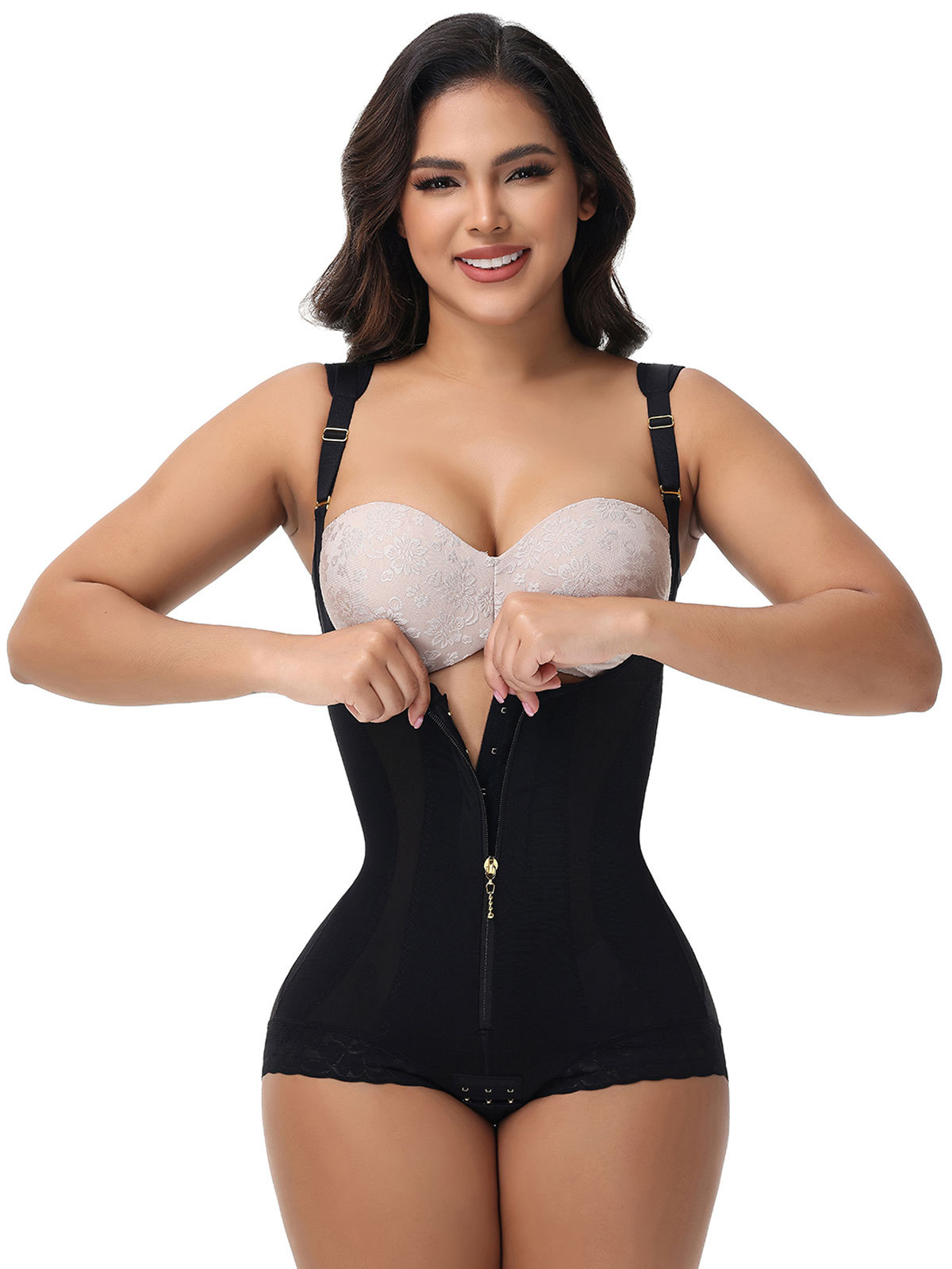 Shapewear for Women Tummy Control Fajas Body Shaper Zipper Open Bust Bodysuit