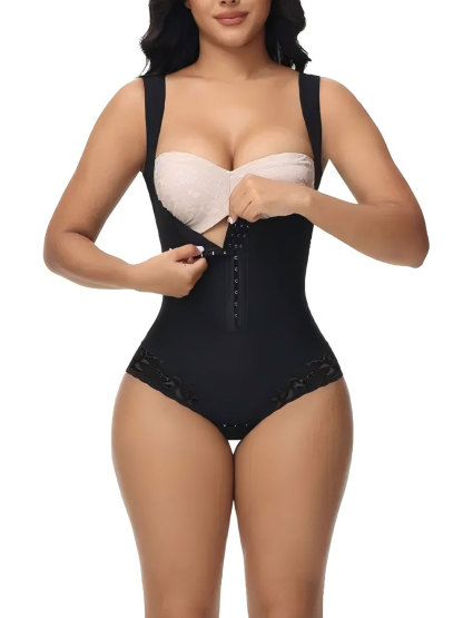 Women's Thong Open Chest Tummy Control Hip Lifting Bodysuit