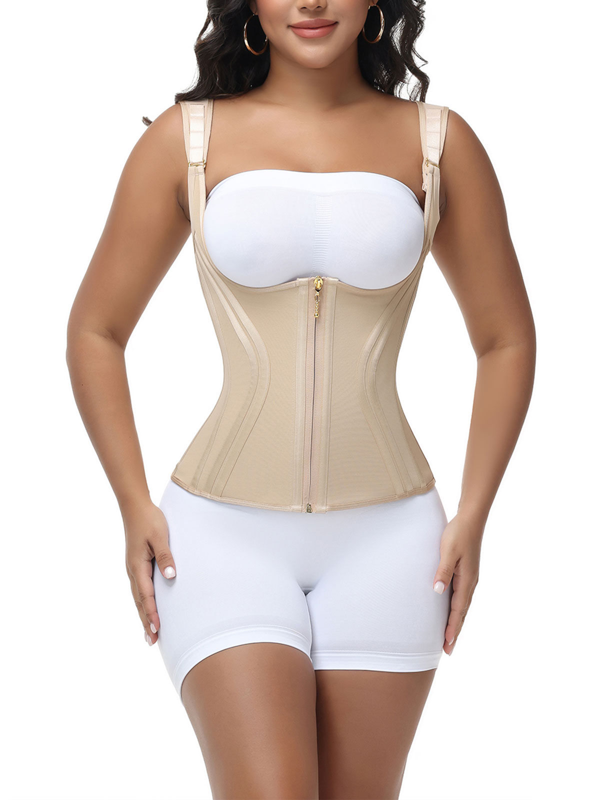 High Compression Hourglass Body Shaper Vest with Straps