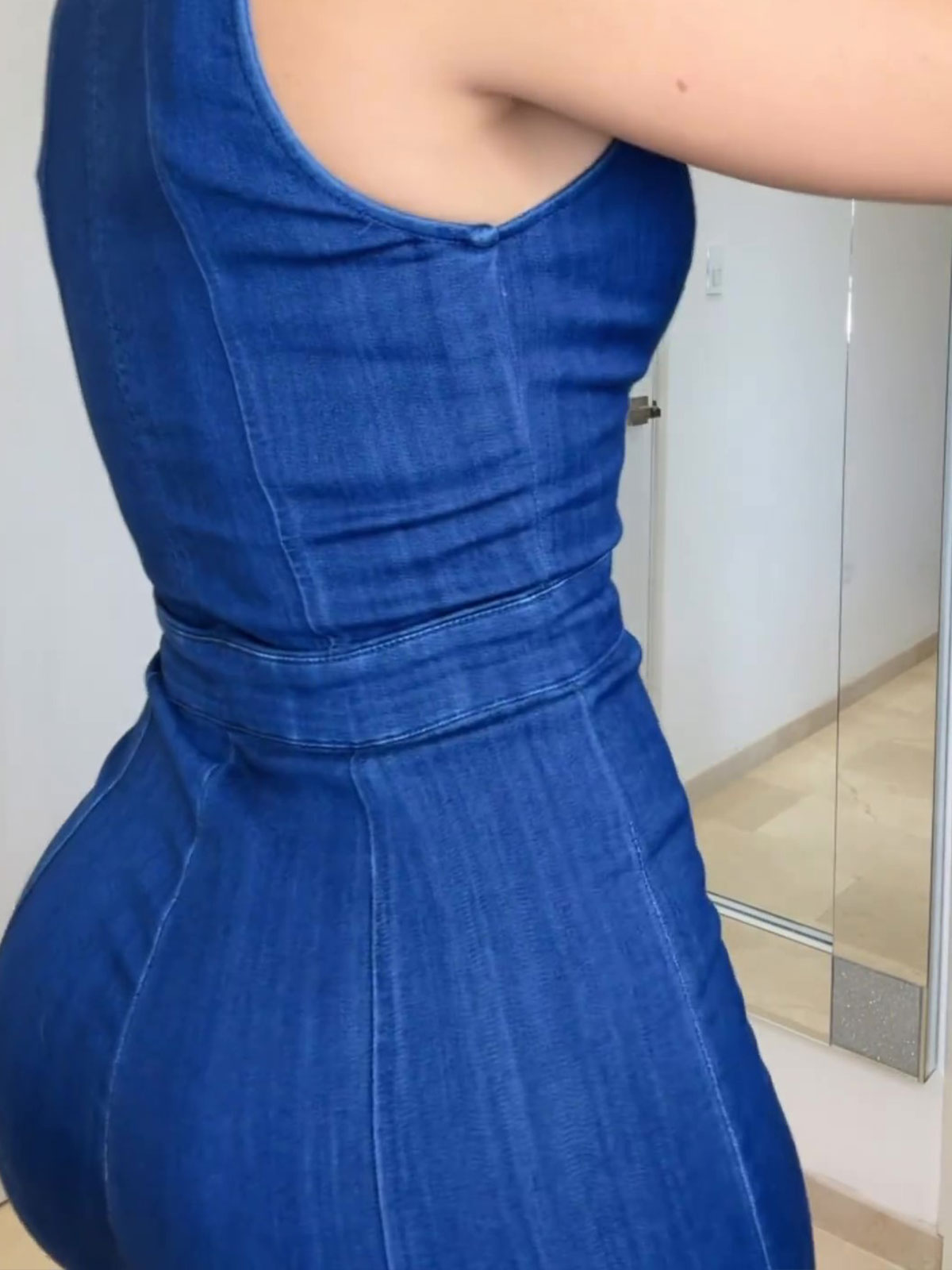 Denim One-pieces Jeans jumpsuit