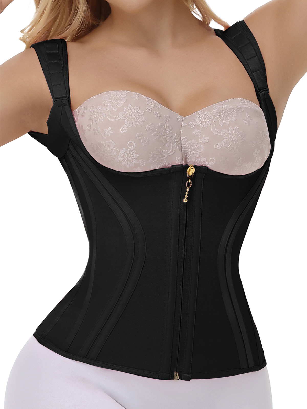 High Compression Hourglass Body Shaper Vest with Straps