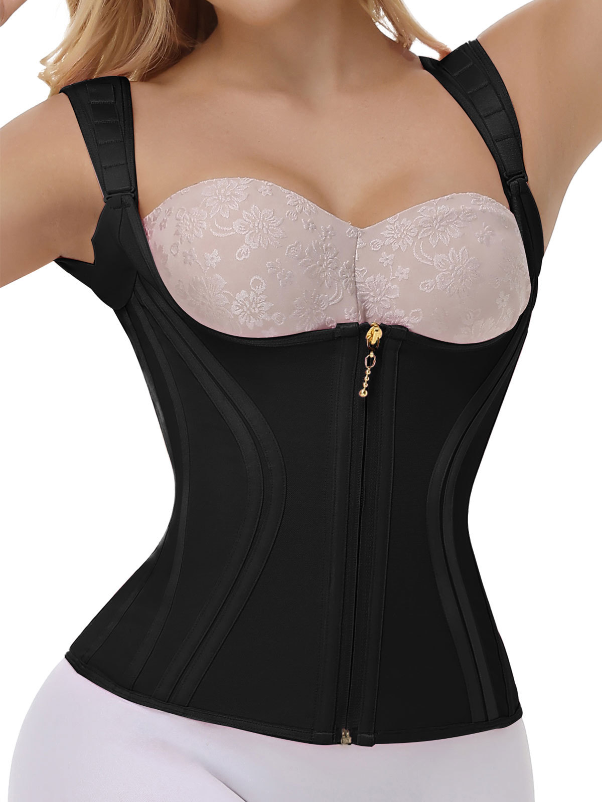 High Compression Hourglass Body Shaper Vest with Straps
