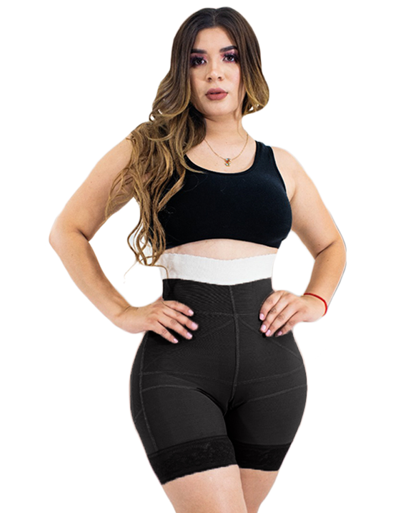 Daily Life Use Double Pressure Shaping Shorts Slimming Fajas Lace Body Shaper Girdle 