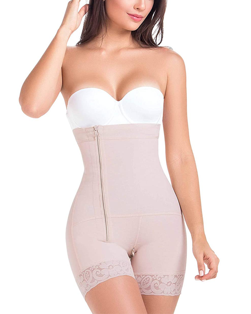 Tummy Tucker Women Full Body Shaper Zipper Bodysuit Waist Trainer