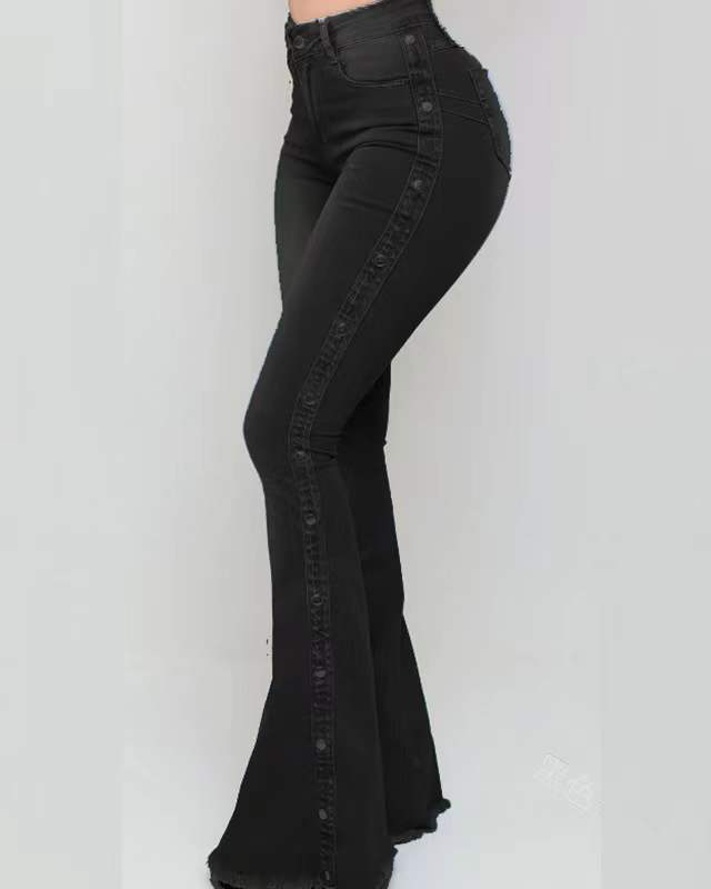 ChicCurve High Waist Stretch Mopping Flared Jeans