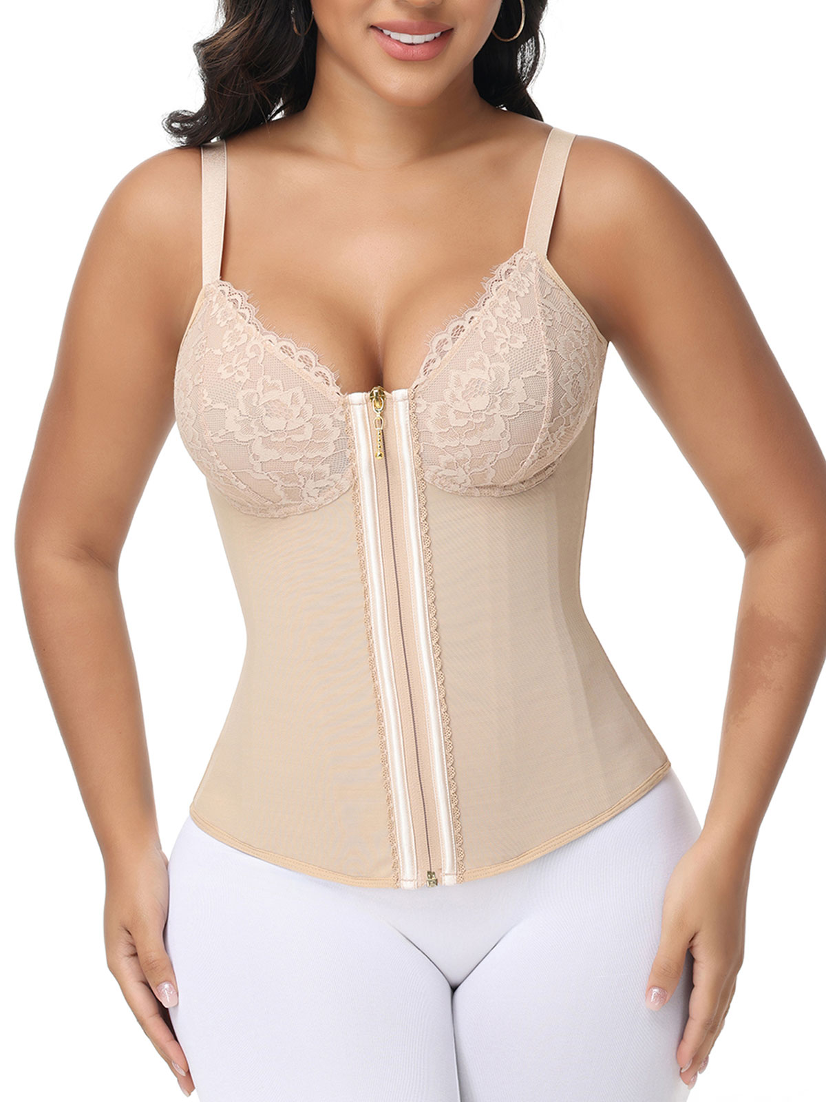 Black Lace Bust And Abdomen Control Camisole