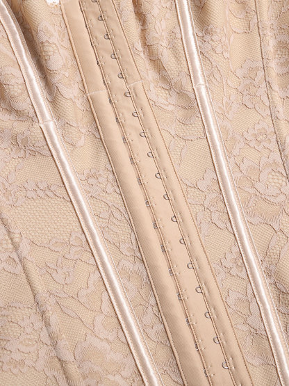 V Neck Tummy Control Lace Waist Trainer Body Shaper