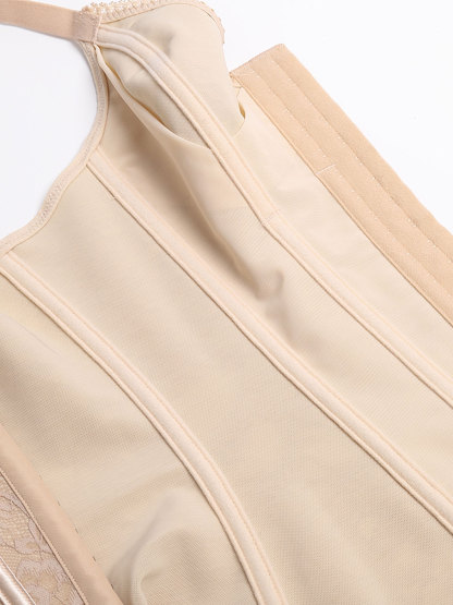 V Neck Tummy Control Lace Waist Trainer Body Shaper