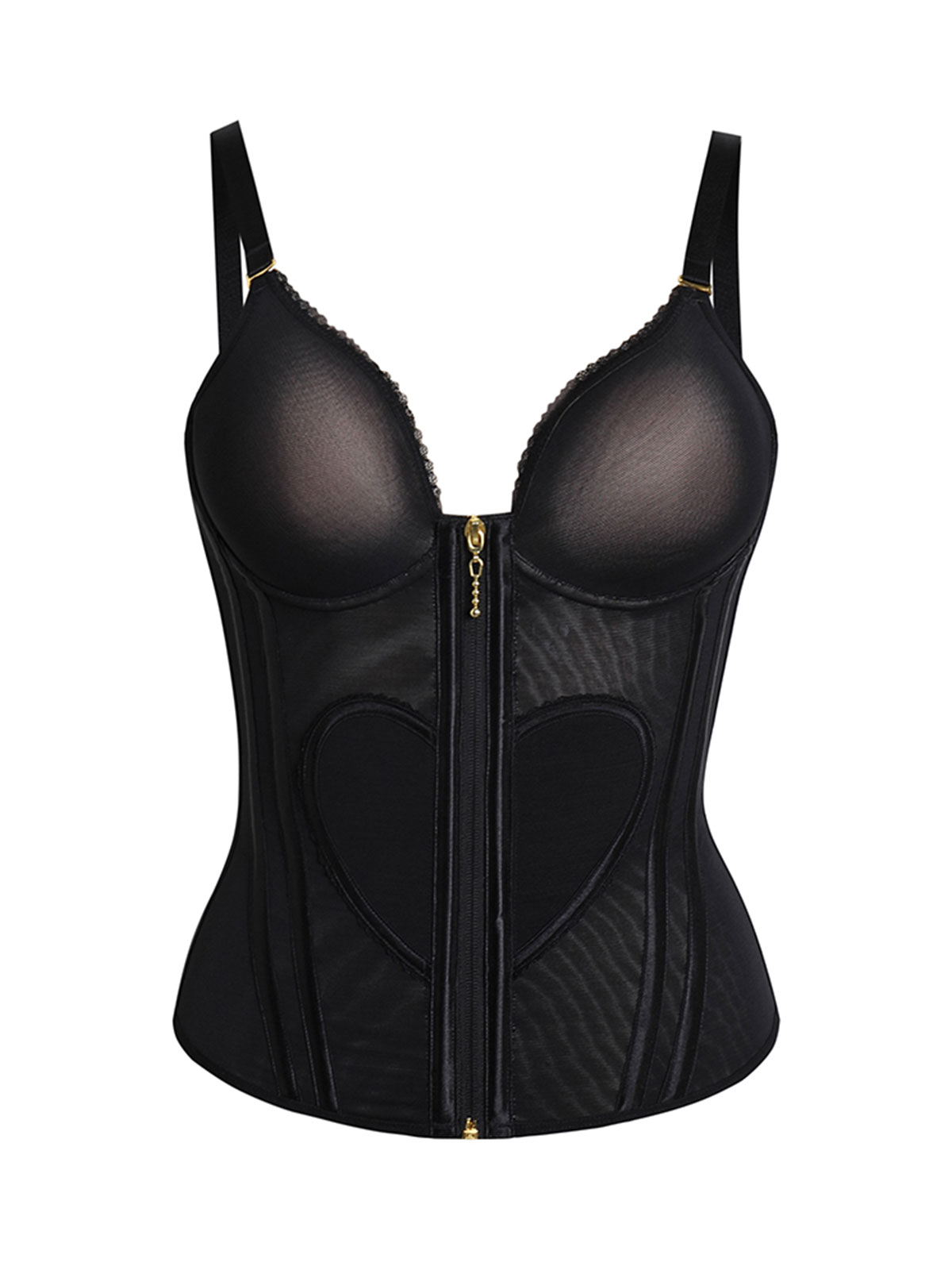 Heart Shape Tummy Control Compression Tanks Corset Waist Trainer Body Shaper with Zipper