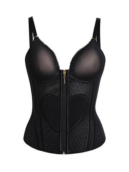 Heart Shape Tummy Control Compression Tanks Corset Waist Trainer Body Shaper with Zipper