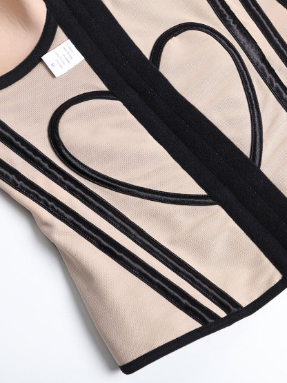 Heart Shape Tummy Control Compression Tanks Corset Waist Trainer Body Shaper with Zipper