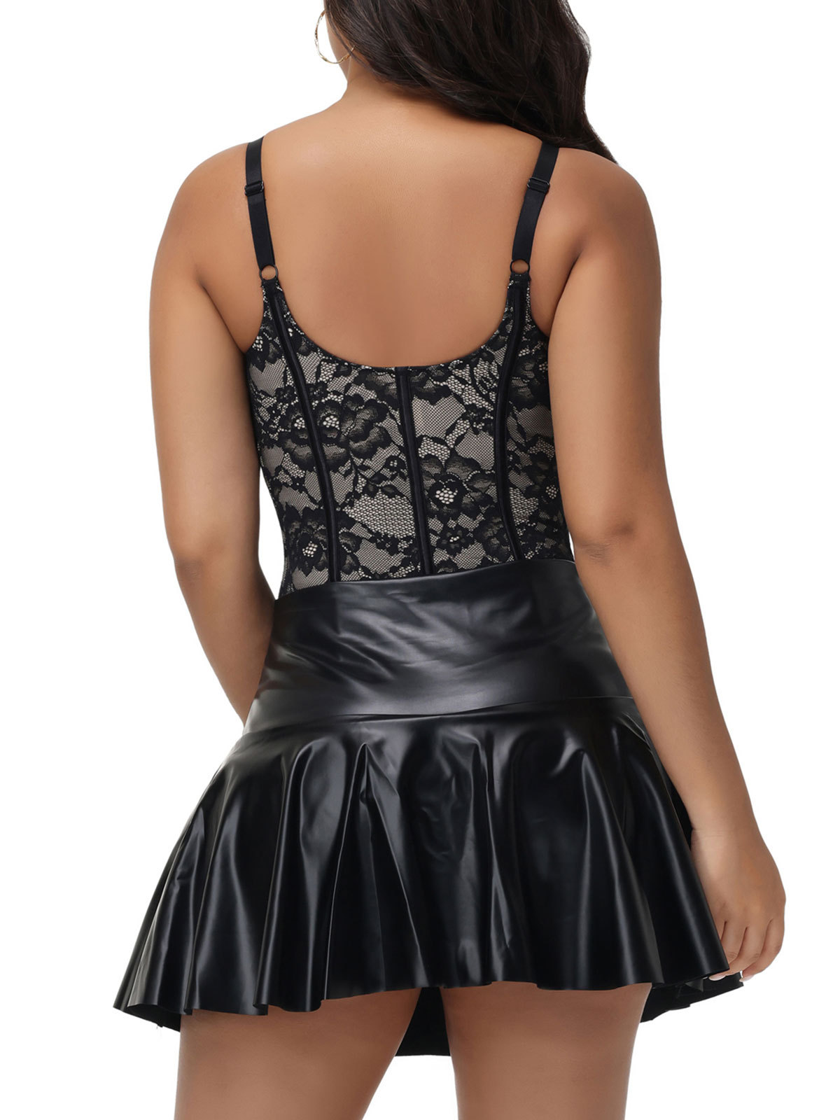 V Neck Tummy Control Lace Waist Trainer Body Shaper